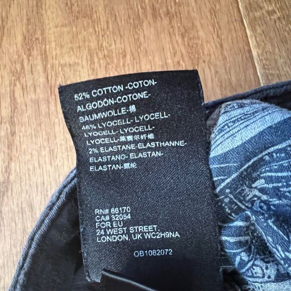 Pilcro Anthropologie Jeans Size 27 High-Rise Skinny Dark Gray Floral Textured - Picture 7 of 10